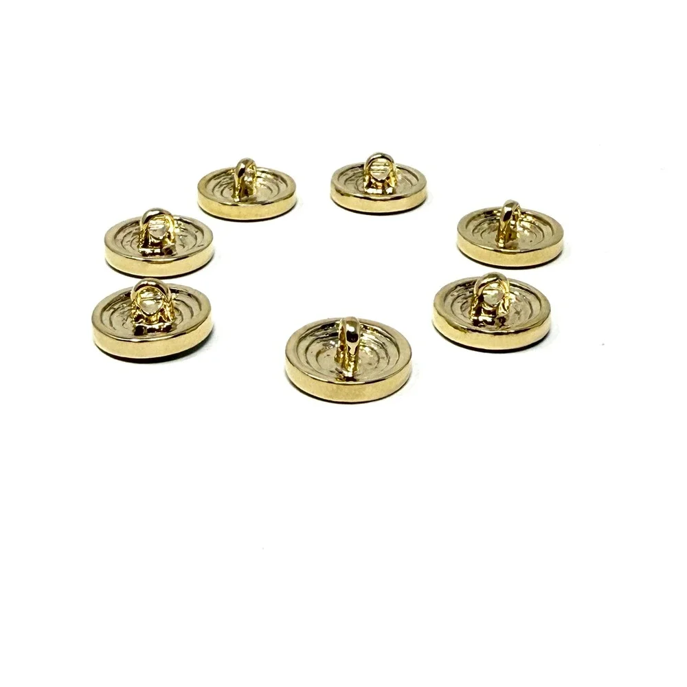 St. John Sport by Marie‎ Gray Mint Green Enamel Logo Buttons Gold Tone Set of 7